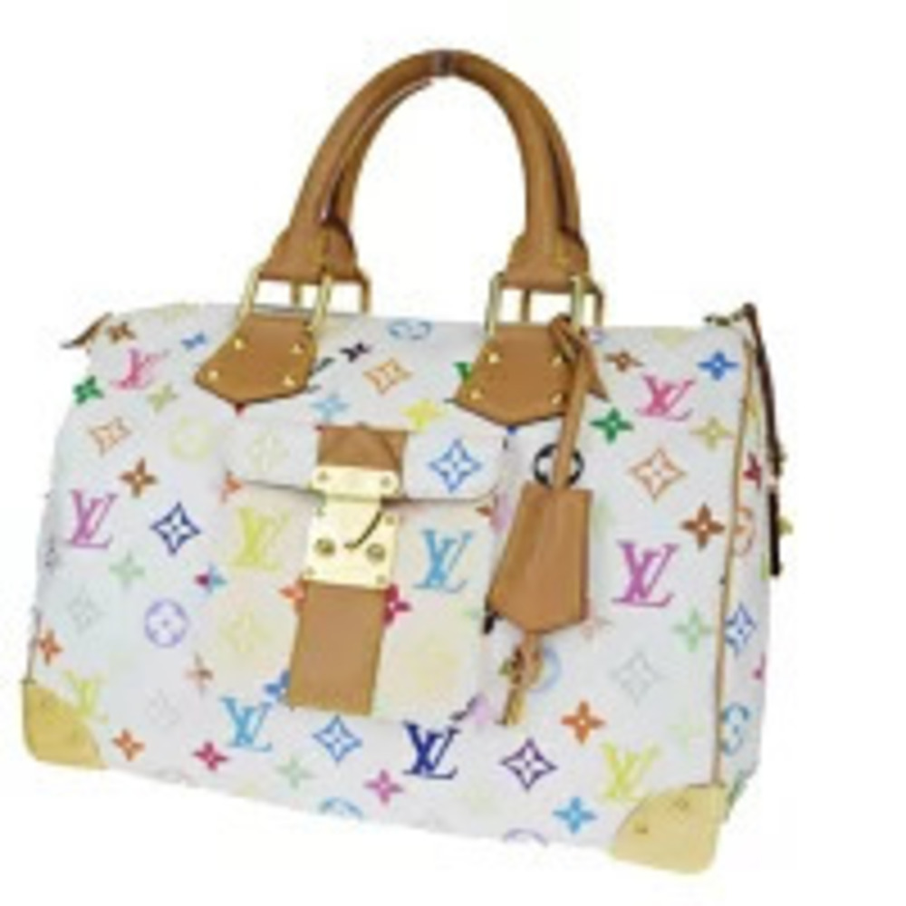 Louis Vuitton Speedy Boston Monogram Multicolor Leather Blanc White